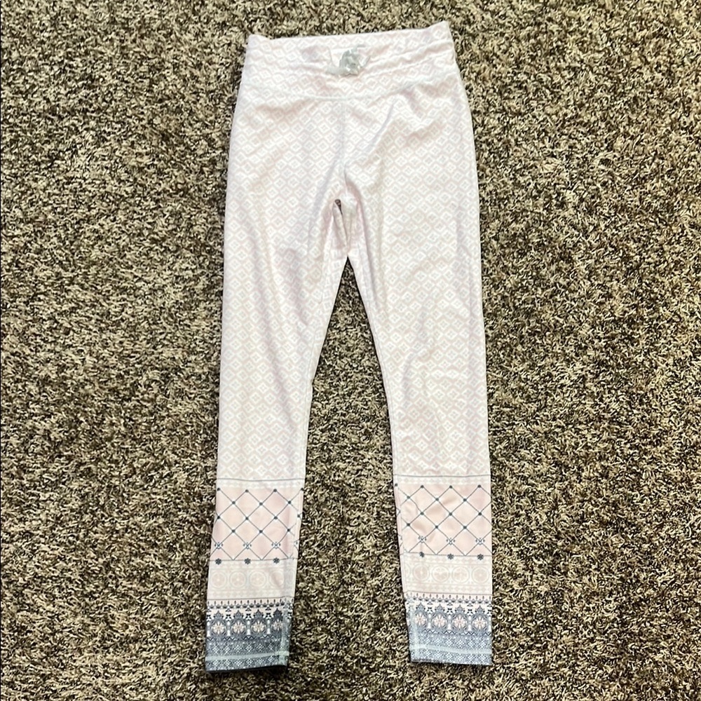 White Fox Chic White and Gray Patterned Leggings